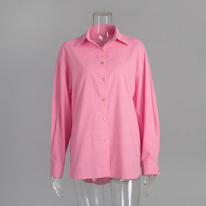 Casual Solid-color Minimalist Loose-fit Shirt - Sculptify™