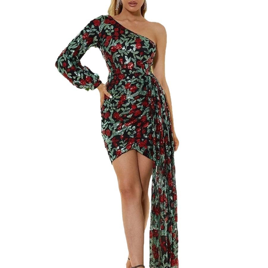 Off-shoulder Host Banquet Skirt Evening Dress - Sculptify™