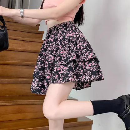 Classic A-Line Skirt with Cherry Print