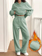 Womens Casual Warm Hooded Top And Pants Set - Sculptify™