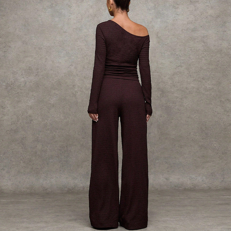 Long Sleeve T Shirt And Straight Leg Pants Set - Sculptify™