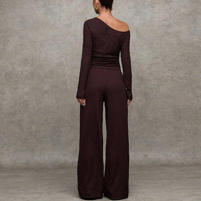 Long Sleeve T Shirt And Straight Leg Pants Set - Sculptify™