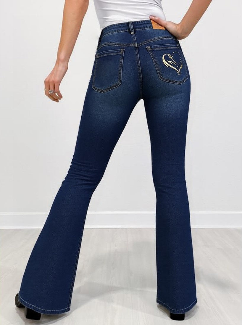 ChicFold Embroidered Denim Jeans