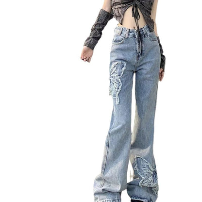 Mop Hem Butterfly Flare Jeans