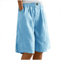 High-Waist Button & Elastic Shorts