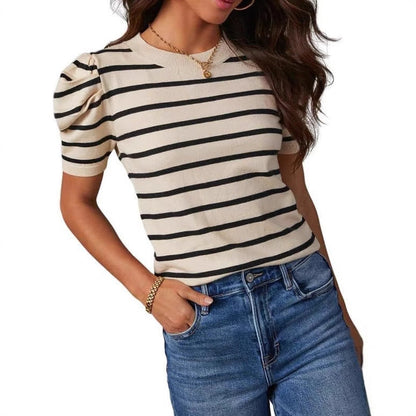 Womens Summer Casual Short-Sleeve Knitted Top  Short sleeve t-shirts Sculptify™