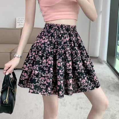 Classic A-Line Skirt with Cherry Print