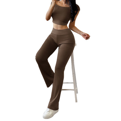 Casual Sporty Chic Solid-Color Slim-Fit Set - Sculptify™