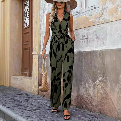Fashionable High Waist Lace-up Wide Leg Jumpsuit For Women - Sculptify™