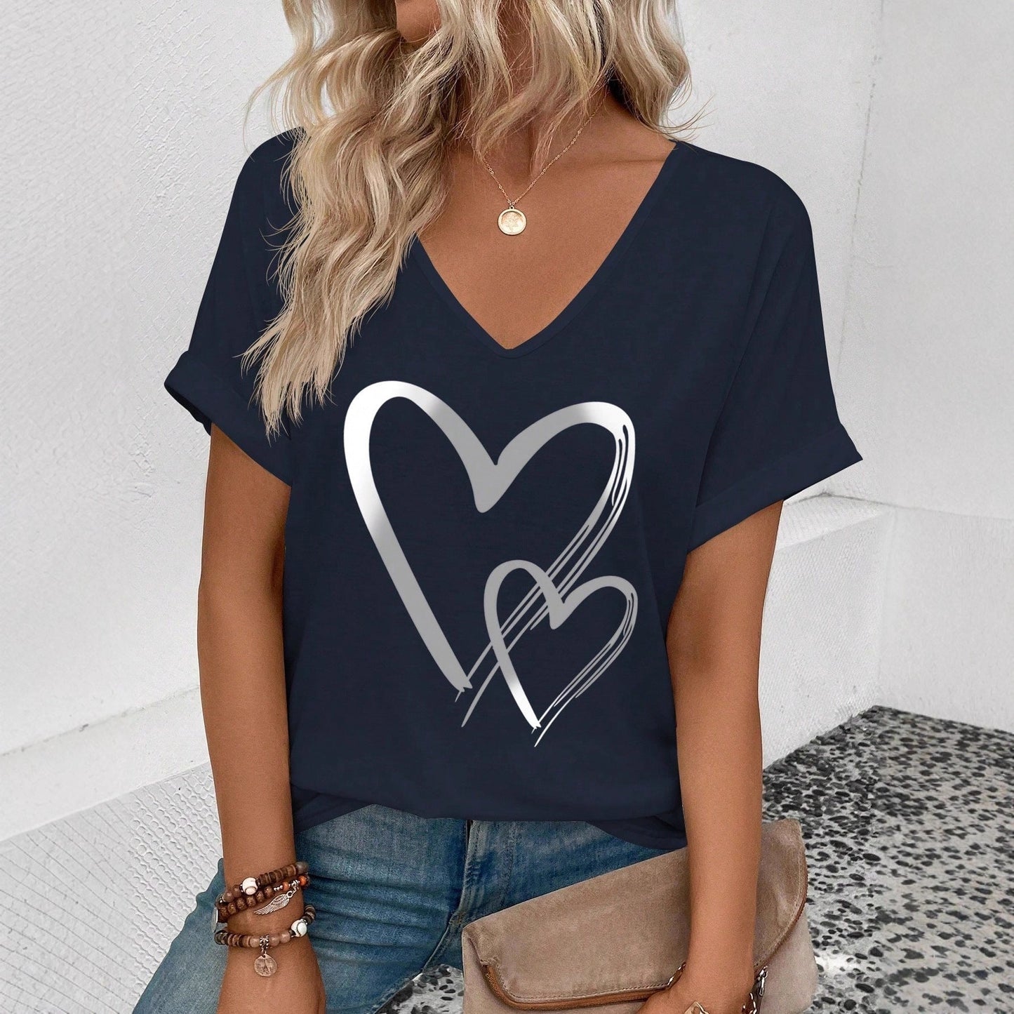 Womens Stylish Printed Slim-fit Short-sleeve Top  Short sleeve t-shirts Sculptify™