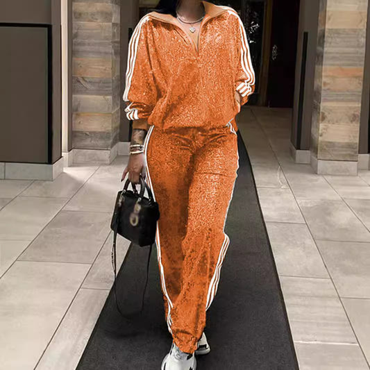 Sequin Plus Size Casual Set For Women - Sculptify™