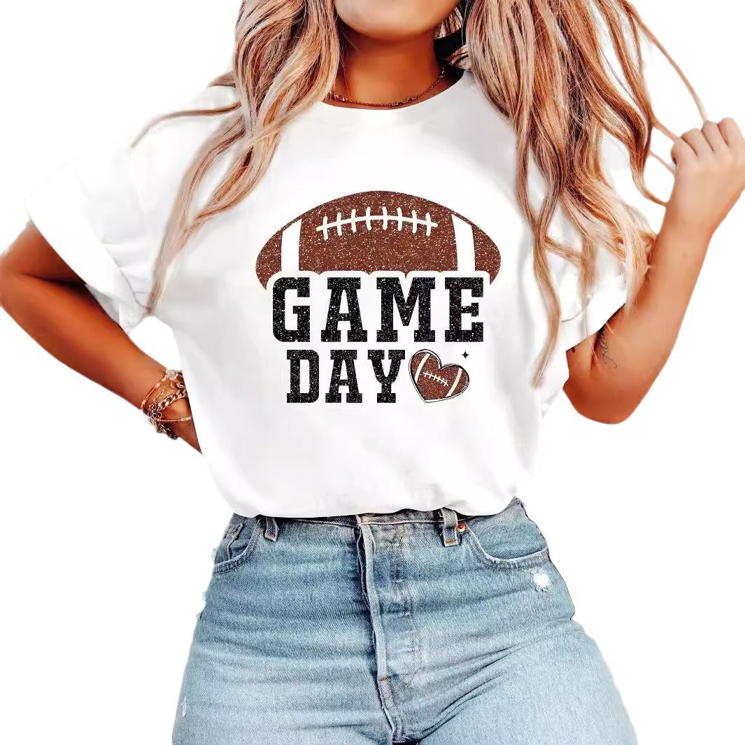 Letter-print Crew-neck Top Short-sleeve T-shirt  Short sleeve t-shirts Sculptify™