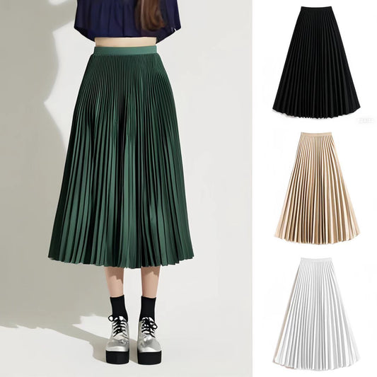 Classic Mid-Length Slim Pleated Skirt