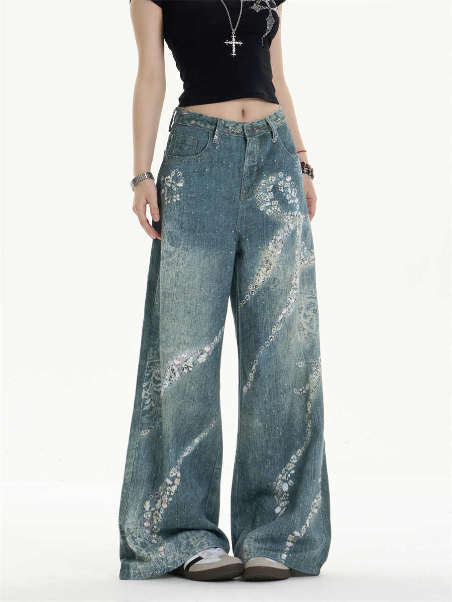 Trendy Bowknot Wide Jeans