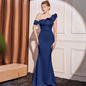 High-end Slant Shoulder Slimming Long Dress - Sculptify™