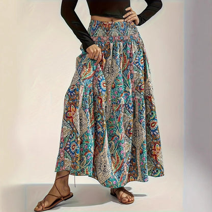 Flowy Summer Paisley Printed Skirt