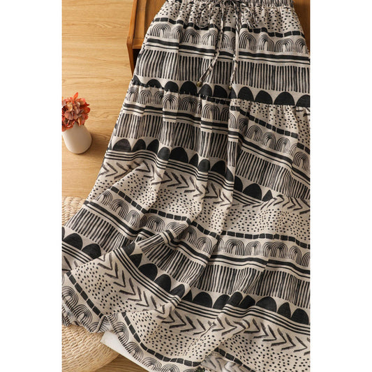 Modern Contrast Panel Skater Skirt