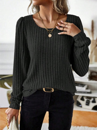 Casua Relaxed-fit Solid-color V-neck Sweater - Sculptify™