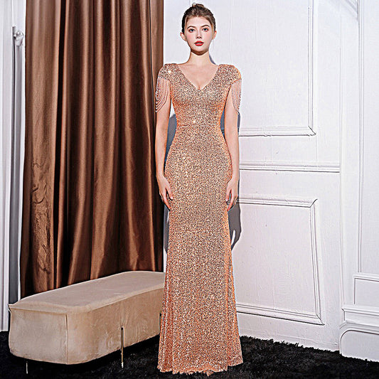 Sequined Slim Fit Slimming Long Dress Women - Sculptify™