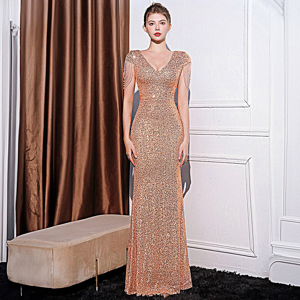 Sequined Slim Fit Slimming Long Dress Women - Sculptify™