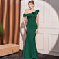 High-end Slant Shoulder Slimming Long Dress - Sculptify™