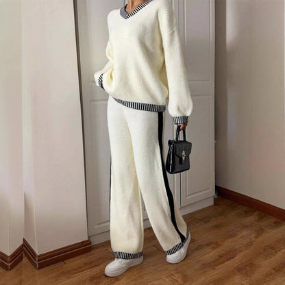 New Korean-style Jacquard Crew-neck Long-sleeve Set - Sculptify™