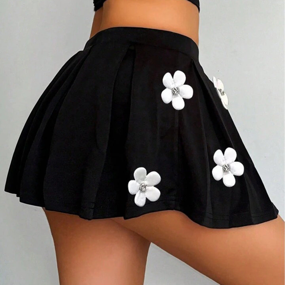 Fashion-Forward 3D Floral Fitted Skirt