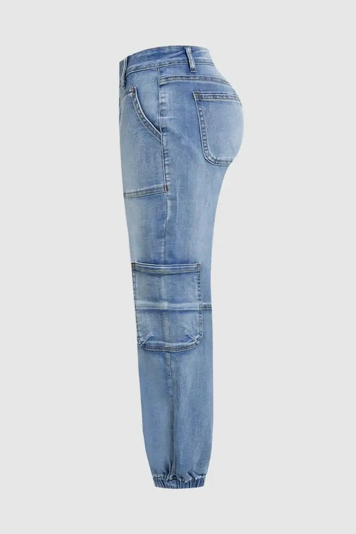 CorsetLace High-Waist Wide-Leg Jeans