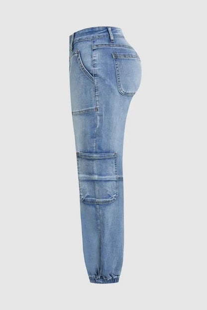 CorsetLace High-Waist Wide-Leg Jeans