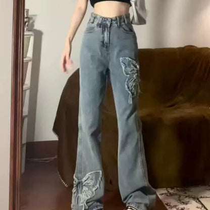 Mop Hem Butterfly Flare Jeans