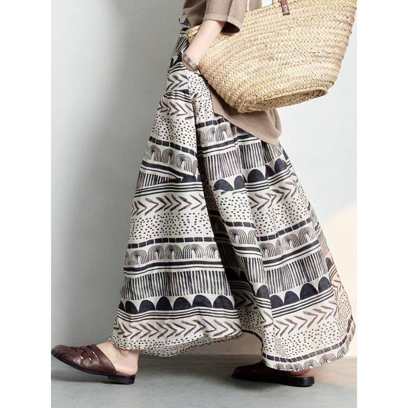Modern Contrast Panel Skater Skirt