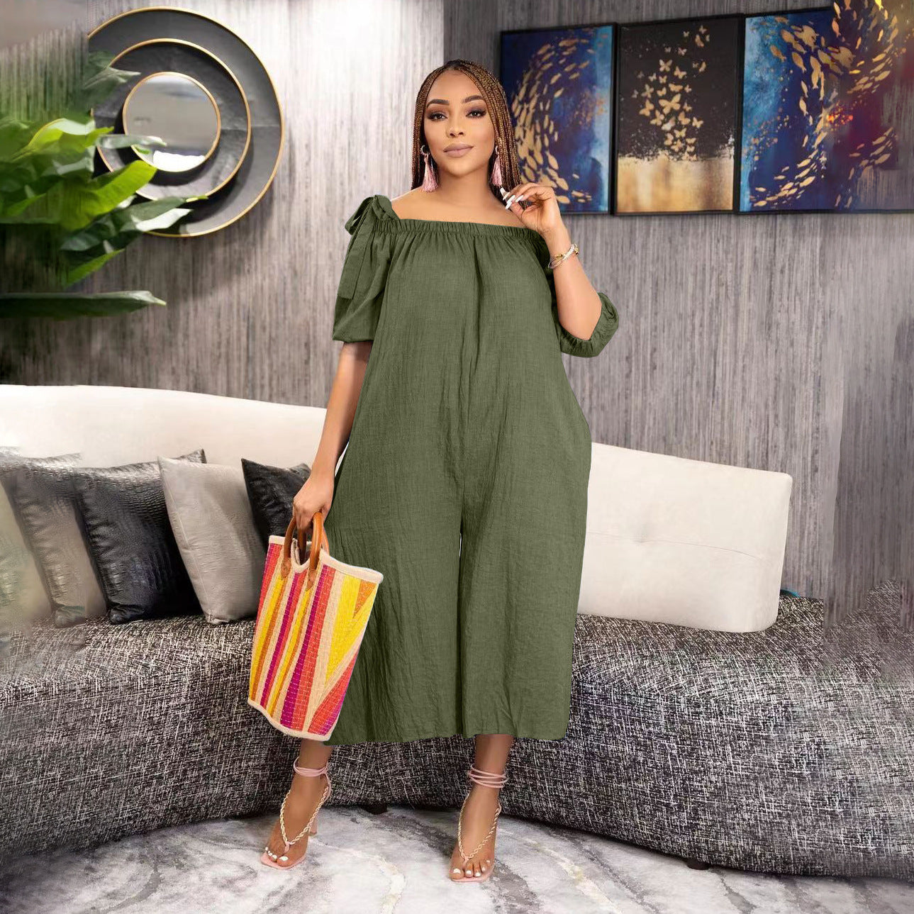 Summer Loose Casual Loose Cropped Jumpsuit - Sculptify™