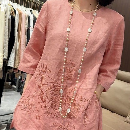 Womens Two-Piece Set New Chinese-Style 34-Sleeve Top With Wide-Leg Pants - Sculptify™