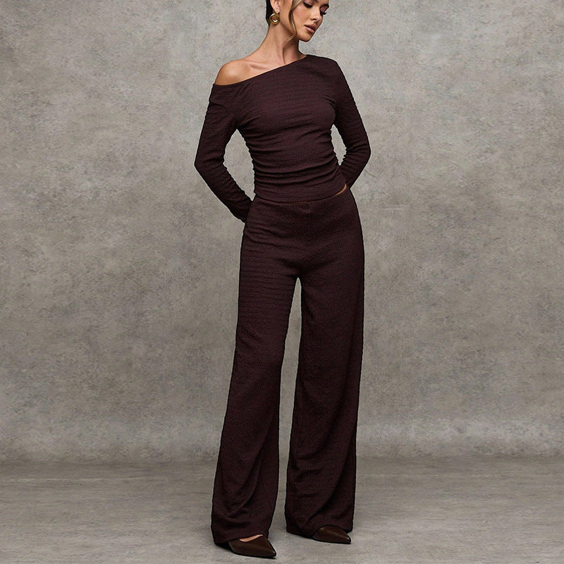 Long Sleeve T Shirt And Straight Leg Pants Set - Sculptify™
