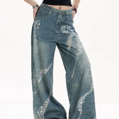Trendy Bowknot Wide Jeans