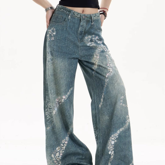 Trendy Bowknot Wide Jeans