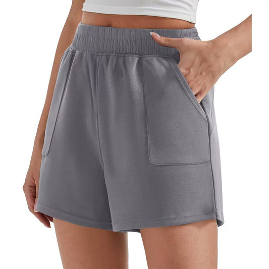 Casual Loose Fit Cream Sports Shorts