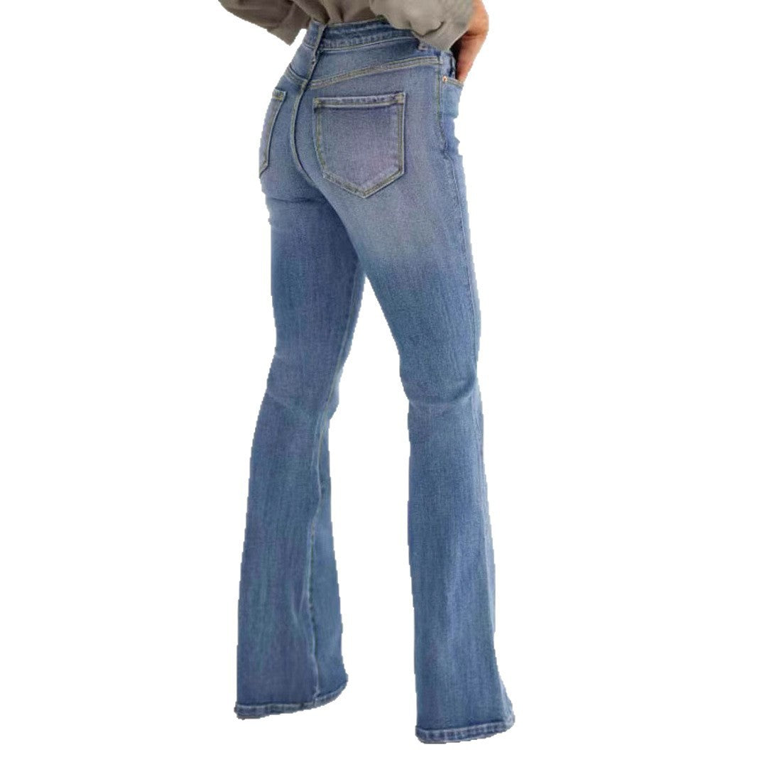 High-Waist Sleek Bootcut Jeans