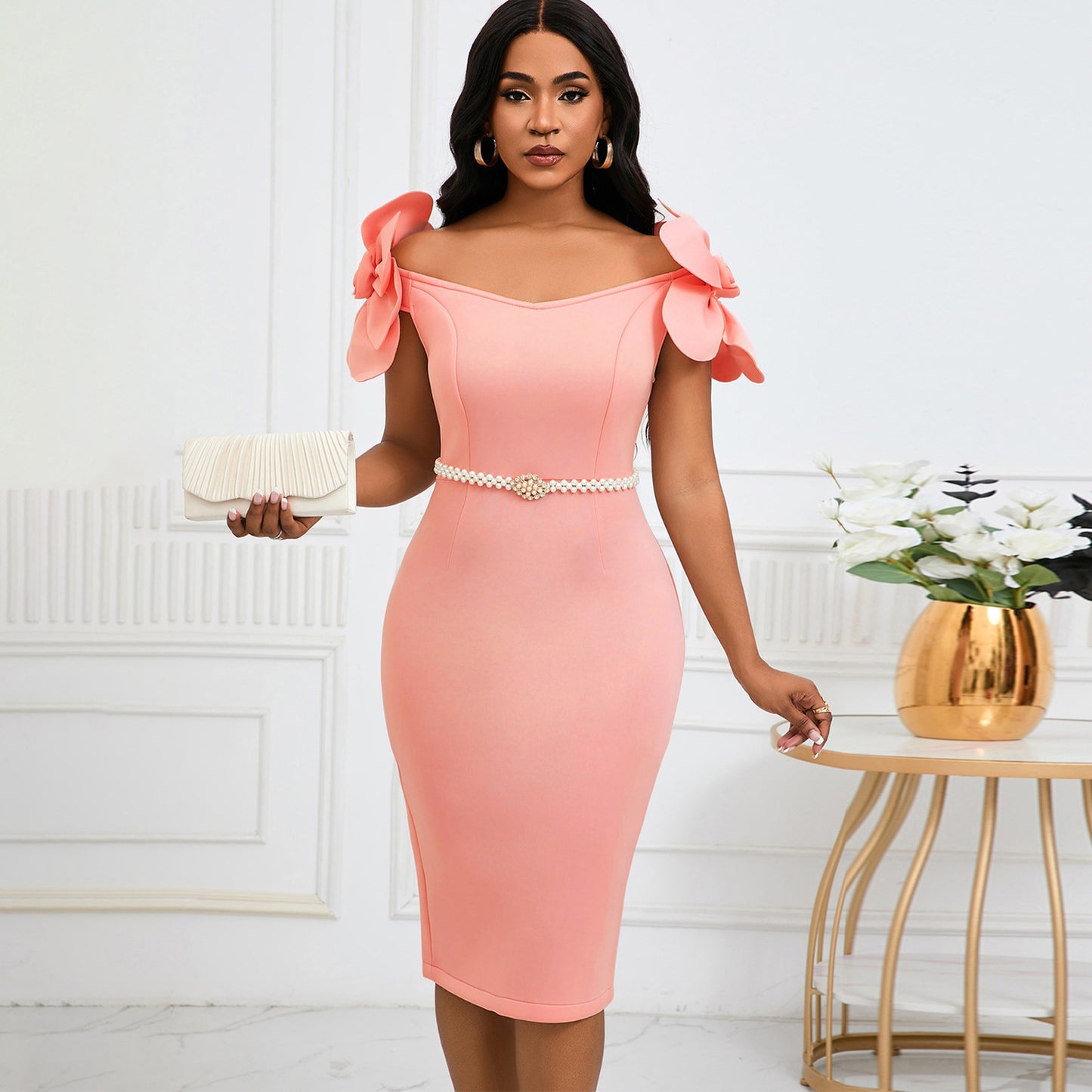 Women's Three-dimensional Floral Elegant Dress - Sculptify™