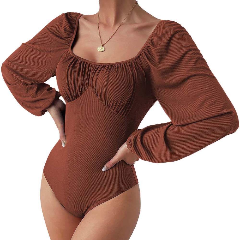 Chanel-style Square Neck Long-sleeved Jumpsuit For Women Comfortable For Autumn And Winter Wear - Sculptify™