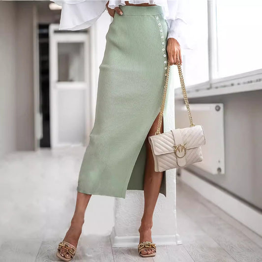 Trendy Knit Ribbed Stripe Skirt