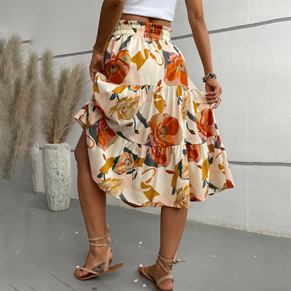 Effortless Boho Floral A-Line Skirt