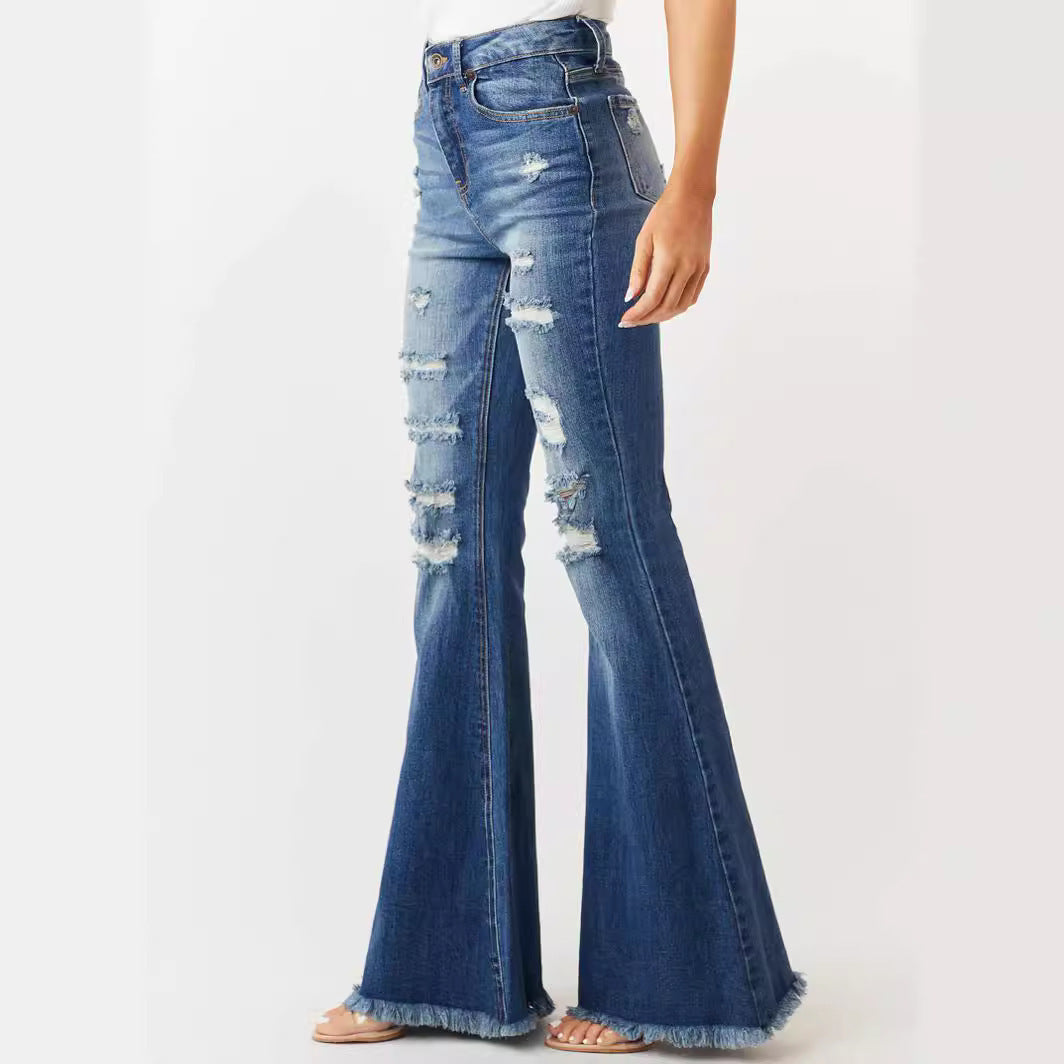 European Style Mid-Waist Flare Jeans