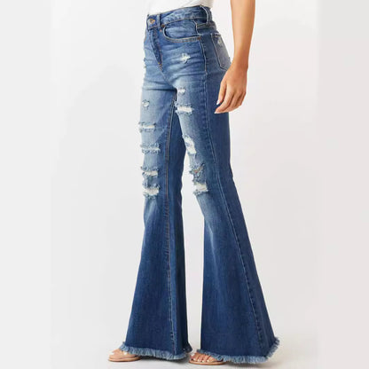 European Style Mid-Waist Flare Jeans