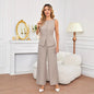 Sleeveless Top And Tie-waist Wide-leg Pants Set In French Style - Sculptify™