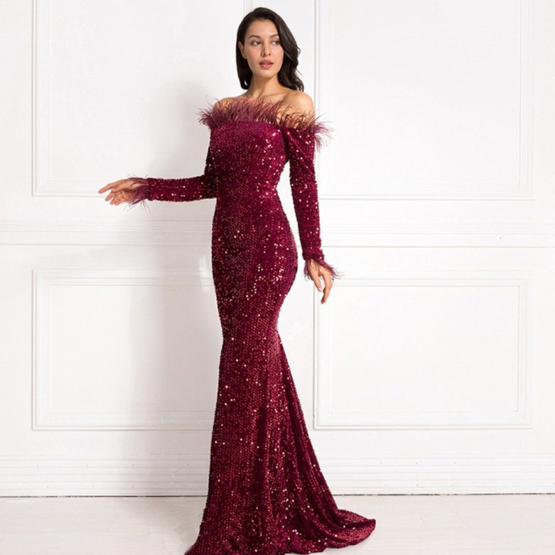 Off-the-shoulder Fishtail Party Formal Dress - Sculptify™