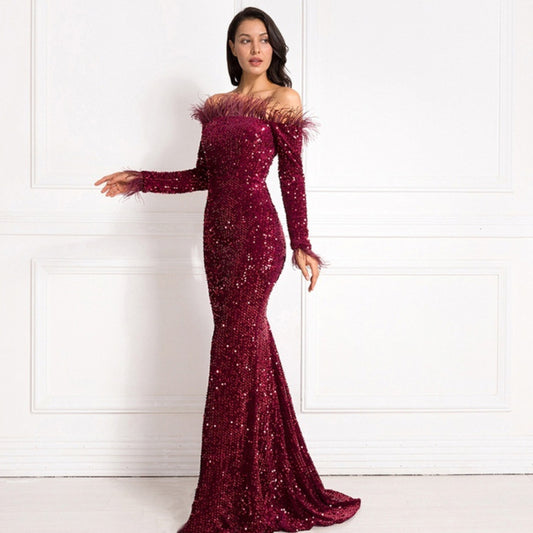 Off-the-shoulder Fishtail Party Formal Dress - Sculptify™