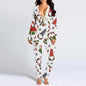 Printed Button Tight Jumpsuit For Women - Sculptify™