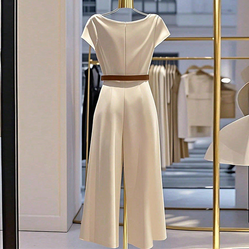 European And American Elegant Style Satin Jumpsuit - Sculptify™