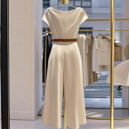 European And American Elegant Style Satin Jumpsuit - Sculptify™